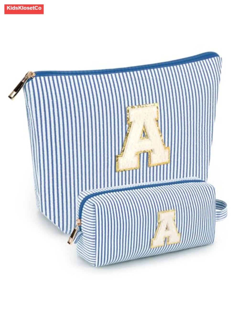 Personalized Initial Makeup Bag Set for Women Travel Toiletry Cosmetic Pouch